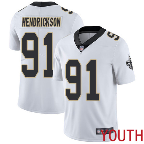 New Orleans Saints Limited White Youth Trey Hendrickson Road Jersey NFL Football #91 Vapor Untouchable Jersey